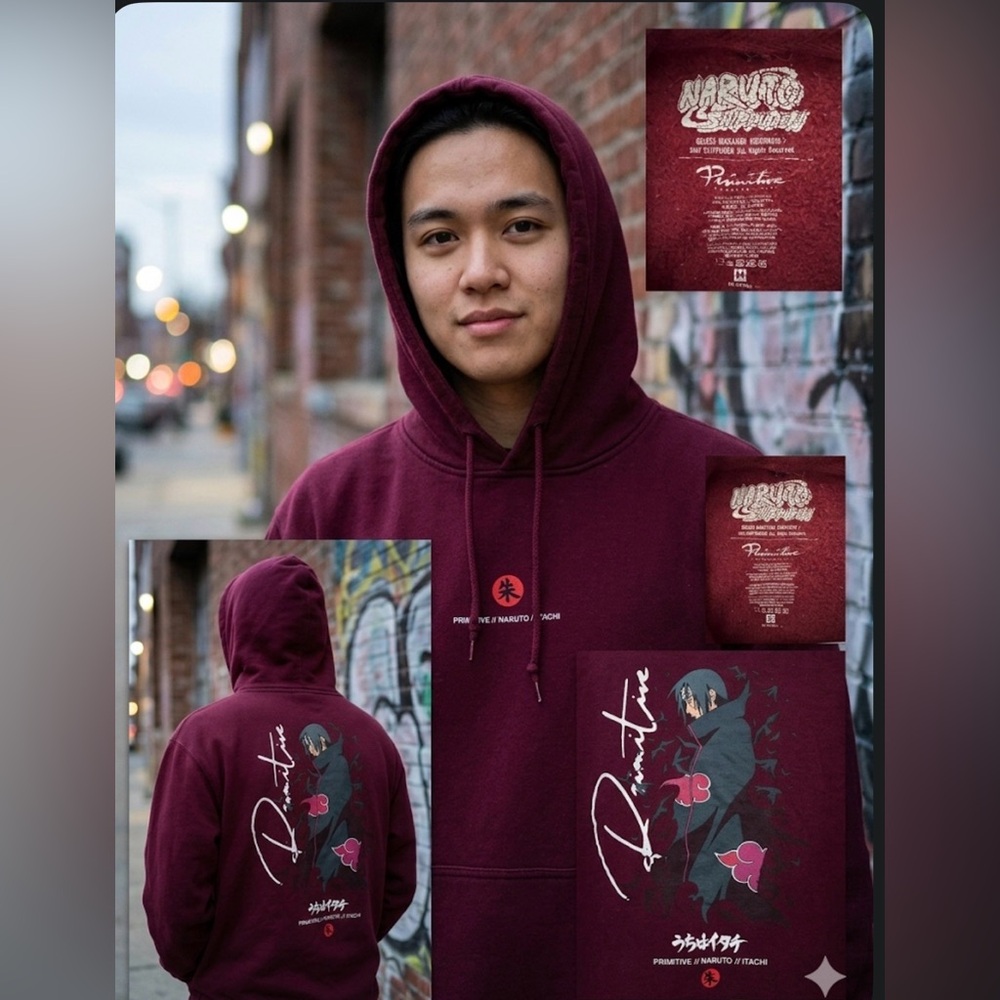 Naruto Shippuden Maroon Hoodie